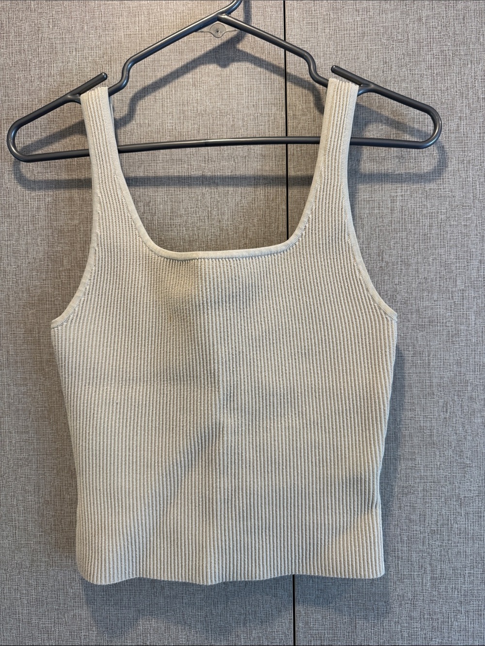 Babaton Ribbed Square-Neck Tank Top - Cream